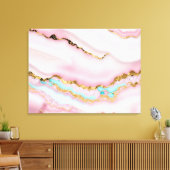Agaat Marmer Populair Blauw Roze Goud Collectie Canvas Afdruk (Insitu (Woonkamer))