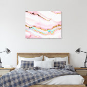 Agaat Marmer Populair Blauw Roze Goud Collectie Canvas Afdruk (Insitu (Slaapkamer))