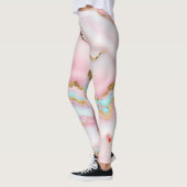 Agaat Marmer Populair Blauw Roze Goud Collectie Leggings (Links)