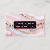 Agaat Marmer Populair Blauw Roze Goud Collectie Visitekaartje (Voorkant)