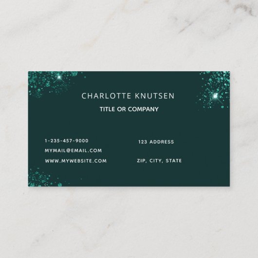 Agaat marmer smaragdgroen monogram visitekaartje (Achterkant)