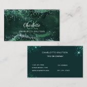 Agaat marmer smaragdgroen monogram visitekaartje (Voorkant / Achterkant)