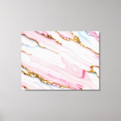 Agaat Marmer Trendy Blauw Roze Goud Collectie Canvas Afdruk (Voorkant)
