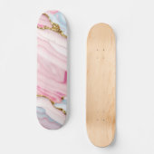 Agaat Marmer Trendy Blauw Roze Goud Collectie Persoonlijk Skateboard (Voorkant)