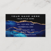 Agaat Navy Blauw Goud en Zwart Visitekaartje (Voorkant)