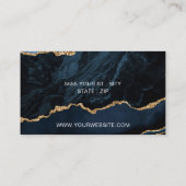 Agaat Navy Blue Gold Modern Uw Visitekaartje (Achterkant)