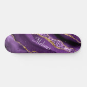 Agaat Paarse Goud Aangepaste Naam Skateboard Gift (Horizontaal)