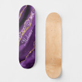 Agaat Paarse Goud Aangepaste Naam Skateboard Gift (Voorkant)