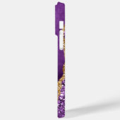 Agaat Paarse Goud Jouw naam iPhone Case Gift (Achterkant / Links)