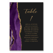 Agaat Paarse Goud Modern Script Dark Wedding Kaart (Achterkant)