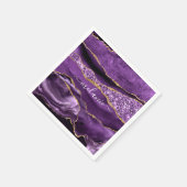 Agaat Paarse Gouden Glitter Aangepaste Naam Servet (Hoek)