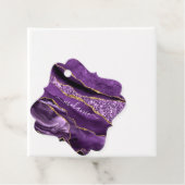 Agaat Paarse Gouden Glitter Custom Name Cadeau Lab Bedankjes Labels (In situ)