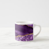 Agaat Paarse Gouden Glitter Custom Name Espresso C Kop (Rechts)