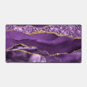 Agaat Paarse Gouden Glitter Marmer Bureaumat (Voorkant)