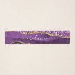 Agaat Paarse Gouden Glitter Marmer Custom Naam Sja Sjaal<br><div class="desc">Sjaal met Agaat Paarse Violet Gold Glitter Geode Custom Name Sparkle Marble Gepersonaliseerde Verjaardag - Jubileum of Trouwgeschenk / Leveranciers - Jouw naam toevoegen - Tekst of Verwijderen - Maak uw speciale sjaals Gift - Formaat wijzigen en verplaatsen of verwijderen en toevoegen van tekst / onderdelen met aanpassingstool. Ontwerp door...</div>