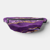 Agaat Paarse Gouden Glitter Marmeren Fanny Pack Heuptasje (Liggend)