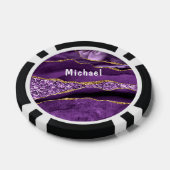 Agaat Paarse Gouden Marmeren Custom Naam Poker Chi Poker Chips (Enkel)
