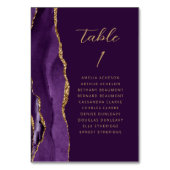 Agaat Paarse Gouden Pruim Modern Script Bruiloft Kaart (Voorkant)