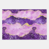 Agaat Paarse Roze Glitter Wrapping Papier Bladen Inpakpapier Vel (Voorkant 2)