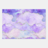 Agaat Paarse Roze Glitter Wrapping Papier Bladen Inpakpapier Vel (Voorkant)