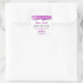 Agaat Paarse Silver Glitter Wit Productlabels Vierkante Sticker (Tas)