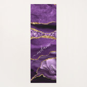 Agaat Paarse Violet Gold Custom Naam Yoga Mat (Achterkant)