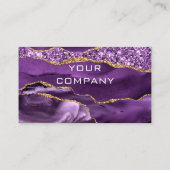 Agaat Paarse Violet Goud Elegant Visitekaartje (Achterkant)