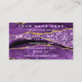 Agaat Paarse Violet Goud Elegant Visitekaartje (Voorkant)