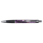 Agaat Paarse Violet Goud Glitter Custom Name Pen (Achterkant)