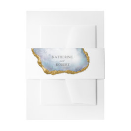 Agaat parel gouden bruiloft uitnodigingen wikkel