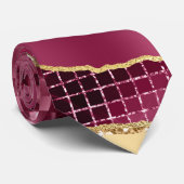 Agaat pruim maroon goud glitter marmer chic stropdas (Opgerold)