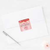  Agaat Red Gold Glitter productetiketten Vierkante Sticker (Envelop)