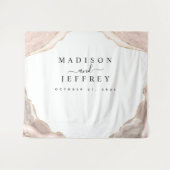 Agaat Roze & Goud Glitter Bruiloft Achtergrond Wandkleed (Voorkant (horizontaal))