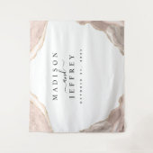 Agaat Roze & Goud Glitter Bruiloft Achtergrond Wandkleed (Voorkant)