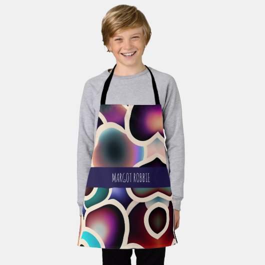 Agaat segmentraster moleculen Waterverf Patroon Schort (Gedragen)