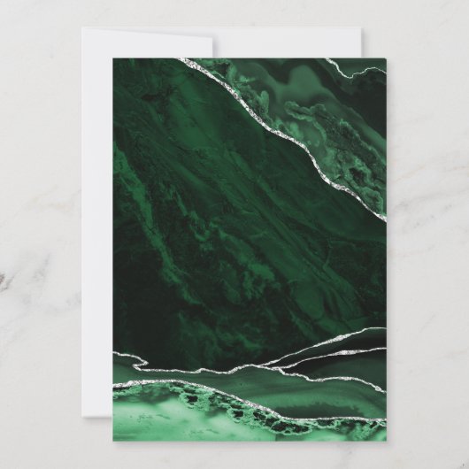 Agaat Smaragd Groen Zilver 80e Verjaardag Kaart (Achterkant)