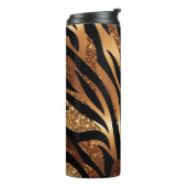 Agaat Tijger Glitter Thermische Tumbler 12oz Thermosbeker (Gedraaid links)