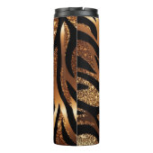 Agaat Tijger Glitter Thermische Tumbler 12oz Thermosbeker (Achterkant)