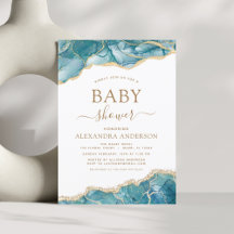 Agaat Turquoise Baby shower Blauwgroen Goud Blauw