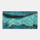Agaat Turquoise Gouden Glitter Marmeren Bureaumat (Voorkant)