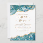 Agaat Turquoise Vrijgezellenfeest Blauwgroen Goud  Kaart (Voorkant)