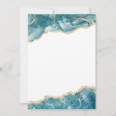 Agaat Turquoise Vrijgezellenfeest Blauwgroen Goud  Kaart (Achterkant)