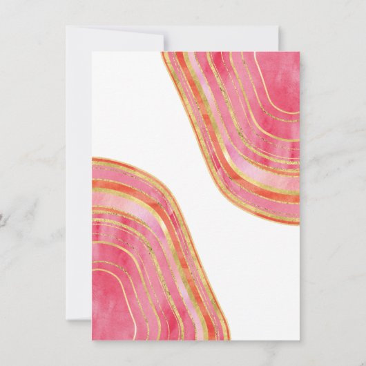 Agaat Waterverf in rood goud accent bruiloft Kaart (Achterkant)