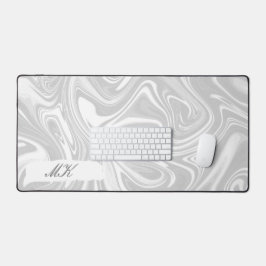 Agaat Witte en Grijze Marmeren werveling Bureaumat