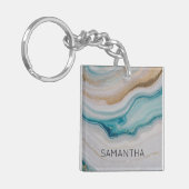 Agaat zeegezicht sleutelhanger (Voorkant Links)