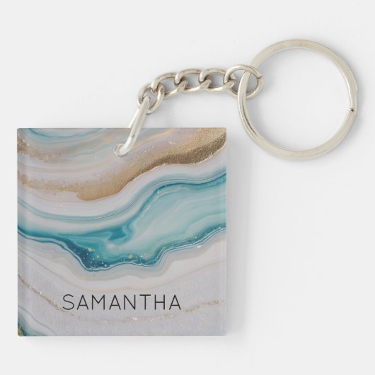 Agaat zeegezicht sleutelhanger (Achterkant)