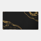 Agaat Zwart en goud Marmeren werveling Bureaumat (Voorkant)