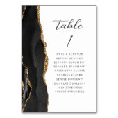 Agaat Zwart Goud Modern Script Bruiloft Kaart (Achterkant)