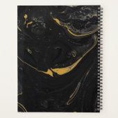 Agaat zwart marmeren werveling Gepersonaliseerd Planner (Achterkant)