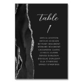 Agaat zwart zilver modern script donker bruiloft kaart (Voorkant)